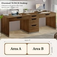 thumbnail image 7 of DreamCurship 78 inch Two Person Desk with 5 Drawers, Computer Desk with Storage for 2 People, Home Office Workstation Desk, Modern Writing Table, Brown, 7 of 7