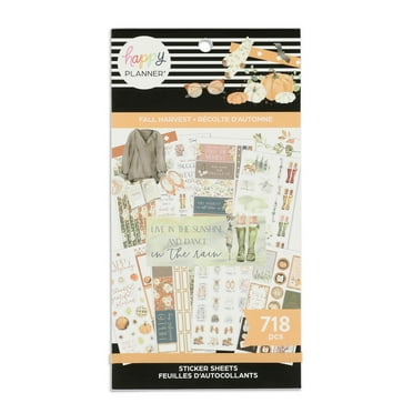 Happy Planner 30 Sheet Value Sticker Pack, Fall Harvest Theme, 718 Stickers Total
