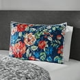 thumbnail image 2 of Mainstays Red/Blue Floral 2Pk King Shams, 2 of 5