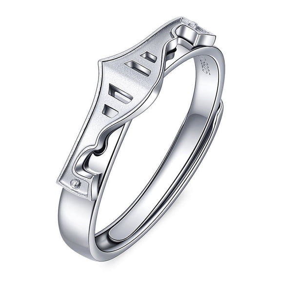 Sterling Silver Princess and Knight Rings Diamond Cartoon Character Couple Rings Holiday Gift Rings 925 Silver Rings