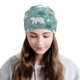 thumbnail image 2 of Naloa whiter Snow bear Print Soft Beanie Hat, Knit Beanie Daily Beanie in Fine Knit for Women Men Winter Travel, Outdoor, 2 of 7