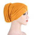 thumbnail image 2 of KALE Turban Cultural Chemo Head Wrap Solid Color Yellow, 2 of 4