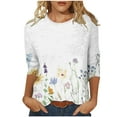 thumbnail image 1 of IROINID T-Shirt à Manches Longues en Polyester pour Femmes T-Shirt Col Rond Décontracté Blouse Imprimée Automne Chandail en Molleton, Jaune, 1 of 5