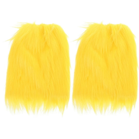 CIMAXIC Furry Leg Warmers Yellow 1 Pair 11.2x7.9x1.2in Autumn and Winter Seasons