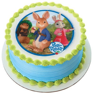 Edible girls personalised Peter Rabbit 1st Birthday cake topper/decoration  PINK 