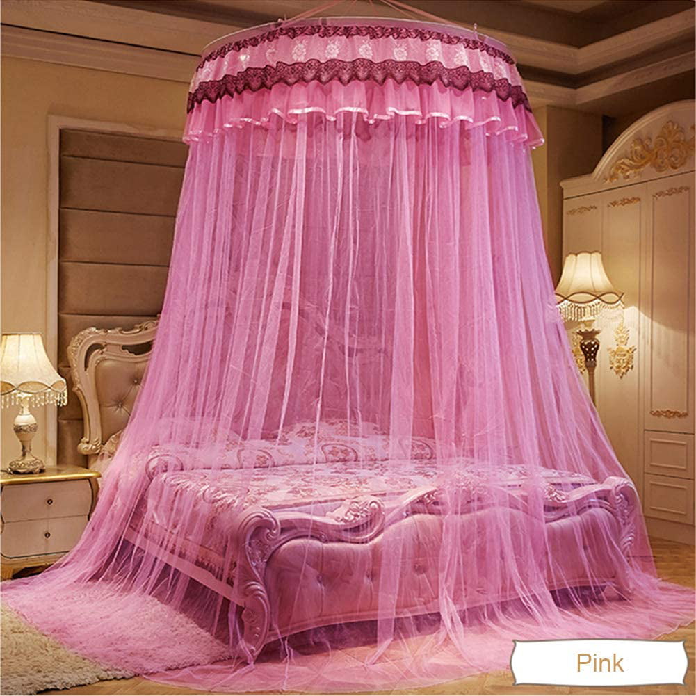 Floralby Lace Mosquito Net for Double Bed Canopy Netting Curtains for Twin Full Queen King Bed 