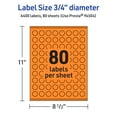 thumbnail image 6 of Avery Printable Round Labels, Bright Orange, 0.75" Diameter, 6,400ct, 6 of 11