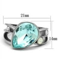 thumbnail image 2 of Luxe Jewelry Designs Women's Stainless Steel Engagement Ring with Sea Blue Crystal and Clear Stones, 2 of 4