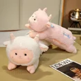 thumbnail image 1 of Muñeco de peluche de oveja rosa suave para niños, juguete de peluche de oveja tumbada, Animal de Anime, almohada de abrazo, decoración de habitación, regalo de cumpleaños de Navidad, 1 of 4