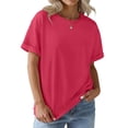 thumbnail image 3 of Sundazz Oversized Tshirts for Women Crew Neck Short Sleeve Tops Summer Casual Basic Tees, S-2XL, 3 of 8