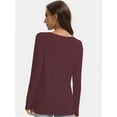 thumbnail image 2 of Womens Long Sleeve Round Neck Shirts Casual Basic Tops Tee Shirts Fall Winter Tops, 2 of 6