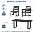 thumbnail image 4 of SERWALL 7-Piece Outdoor Patio Dining Set, All-Weather HDPE Table and Chairs, Rectangular Table with Umbrella Hole, Seats 6, Low Maintenance,Black, 4 of 10