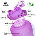 thumbnail image 5 of GEDUX 128 oz Motivational Water Bottle with Time Marker, Leakproof Wide Mouth Water Bottle, BPA-Free 2-in-1 Lid with Straw & Spout for Gym Camping, 5 of 7