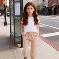 thumbnail image 5 of Einccm Girls Checkered Capri Pants - Kids Straight Leg Dstring Waist Loose Casual Trousers with Pockets for School Daily Wear Vacation 4-14 Years, 5 of 9