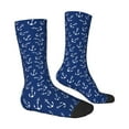 thumbnail image 2 of Goofa Nautical Anchors Printed Men's Crew Socks, Soft Durable Breathable Moisture-Wicking with Odor Control Cotton socks, 2 of 9