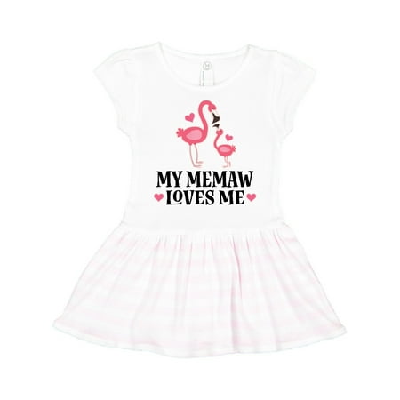 

Inktastic Memaw Loves Me Girl Flamingo Gift Toddler Girl Dress