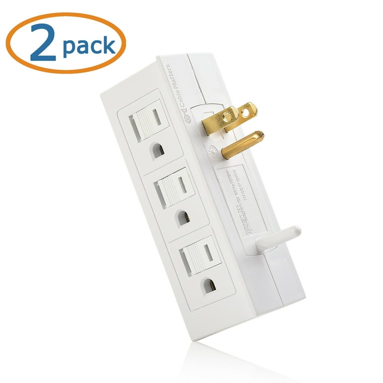 BN-LINK 6 Outlet Extender Multi Plug Outlet with 3 USB Charger Wall Adapter  Tap