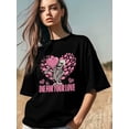 thumbnail image 4 of Camiseta de mujer, camisetas de manga corta, camisetas casuales, camisetas de cuello redondo con calavera abstracta y amor para mujer, 4 of 8