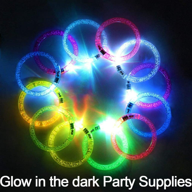 10/15/30/50 Pcs Led Bracelets Glow Bangle Light Up Wristbands Glow