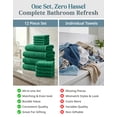 thumbnail image 3 of Casa Platino 12 Piece Cotton Towel Set - Includes 4 Large Bath Towels, 4 Hand Towels & 4 Washcloths - Soft & Quick Dry Towels for Bathroom - Emerald, 3 of 8