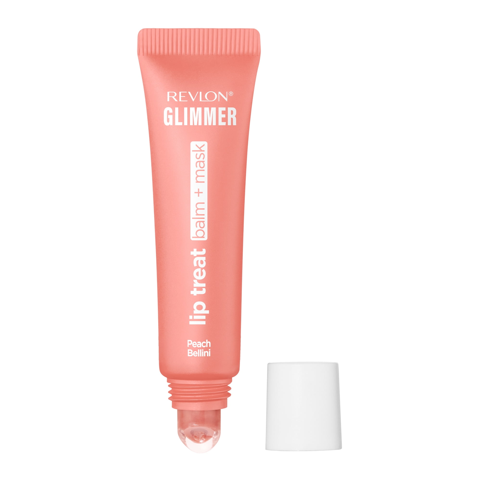 Revlon Glimmer Lip Treat Balm + Mask for Dry Lips, Overnight, 003 Peach Bellini, 0.4 fl oz