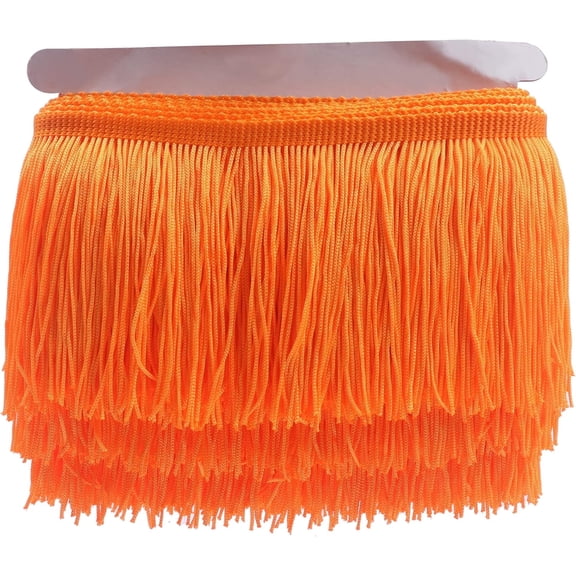 YYCRAFT 10 Yards 6 Inch Wide Tassel Curtain Fringe Trim by The Yard for DIY Sewing Crafts Clothing Curtains Decoration-Orange
