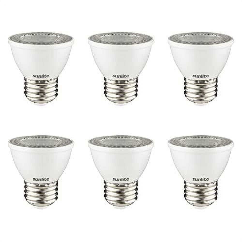 Sunlite LED PAR16 Short Neck Recessed Spot light Bulb 7 Watts, (60W Halogen Replacement), Medium E26 Base, Dimmable, ETL Listed, 5000K Super White, 6-Pack