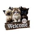 thumbnail image 3 of Letrero de bienvenida de madera para porche delantero, 2D, multiusos, con cuerda, para dar la bienvenida a casa. Gato, 3 of 7