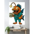 thumbnail image 2 of Anglerfish Care Poster Wall Art, Modern Wall Decor, 8x12 UNFRAMED, 2 of 3