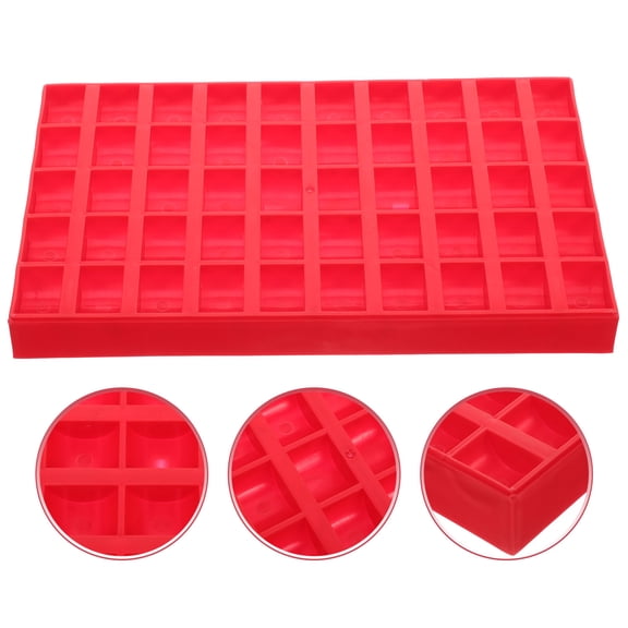 IMIKEYA Versatile Red Coin Organizer Plastic Container with Grids for Multiple Coin Types