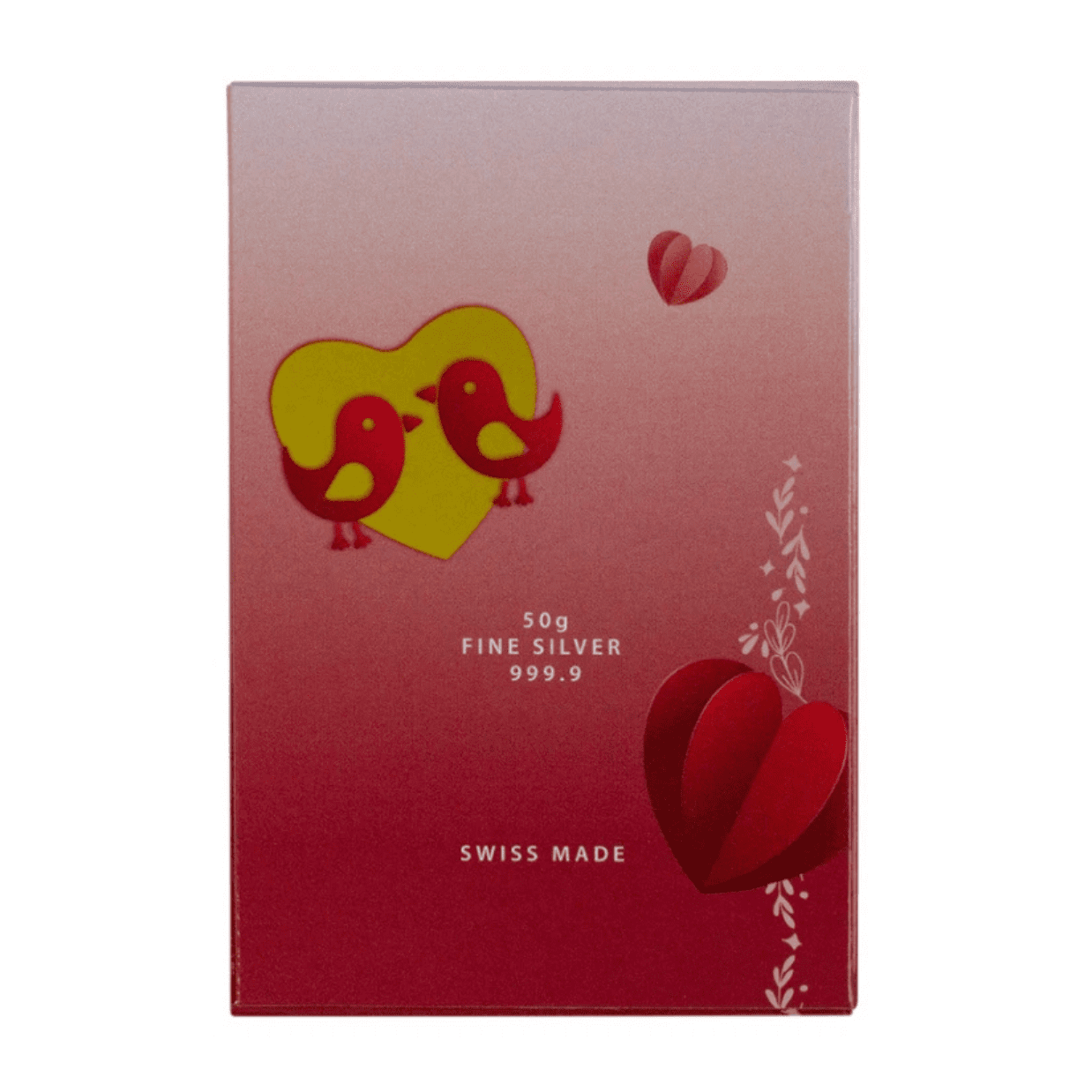 2024 Pamp Love is Precious Heart Holographic 50 Gram Silver Bar in Assay