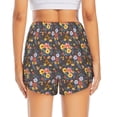 thumbnail image 4 of Uemuo Colorful Flowers with Butterfly Pattern Women's Athletic Shorts High Waisted Running Shorts with Liner Pockets Gym Elastic Workout Shorts-Small, 4 of 9
