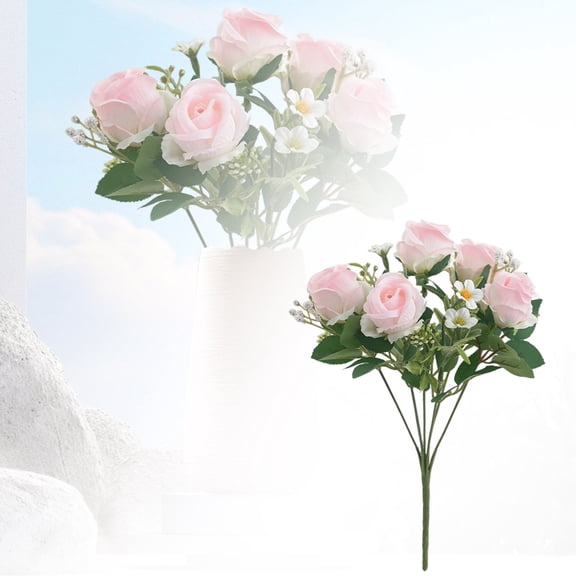 Realistic Artificial Roses - Non-Fading Silk Flower Bouquets for Weddings, Parties, Table Centerpieces and Long-Lasting Home Decor