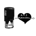 thumbnail image 1 of Printtoo Self Inking Custom Rubber Stamp Heartbeat Design Save The Date Personalized Stamper Gift Idea-Black, 1 of 1