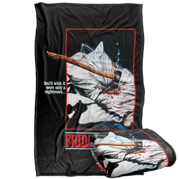 Friday The 13Th Blanket, 36'x58' Pillow Axe Poster Silky Touch Super Soft Throw Blanket