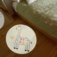 thumbnail image 5 of 36-Inch Round Non-Slip Animal Print Rug for Living Room, Bedroom, Nursery Coffee Table Mat Soft Faux Fur Floor Decor, 5 of 5