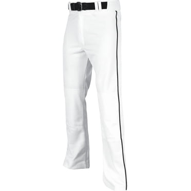 Champro Sports Triple Crown Open-Bottom Baseball Pants with Braid, Adult Medium, White with Black Braid
