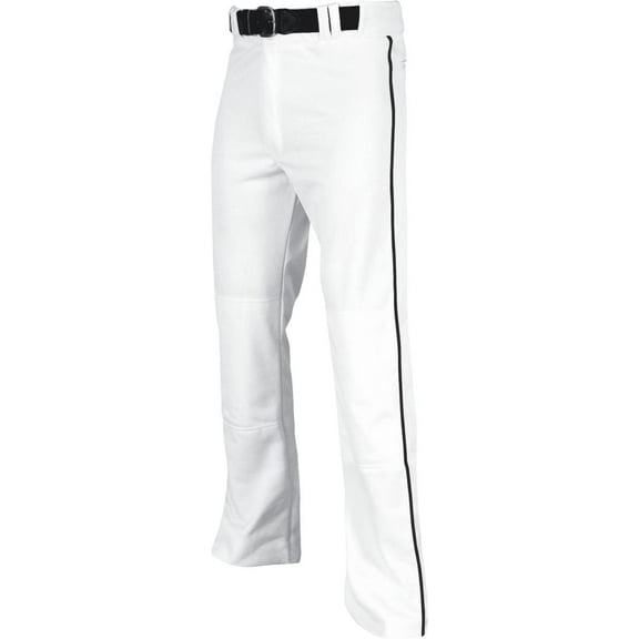 Champro Sports Triple Crown Open-Bottom Baseball Pants with Braid, Adult Medium, White with Black Braid