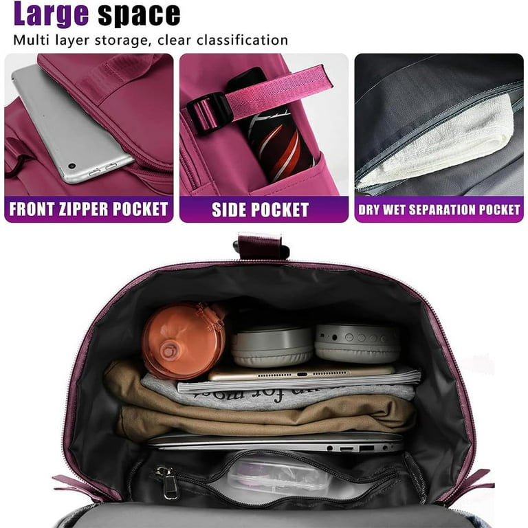 Gym Bags for Women Men Large Waterproof Sports Gym Duffle Bag with Shoe Compartment Cute Gym Duffel Bag Portable Workout Weekender Overnight
