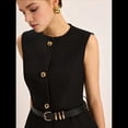 thumbnail image 4 of Blazer Sin Mangas para Mujer, Chaleco de Verano 2025, Moderno Chaleco de Traje de Negocios con Botones, Prendas de Abrigo Negro S, 4 of 10