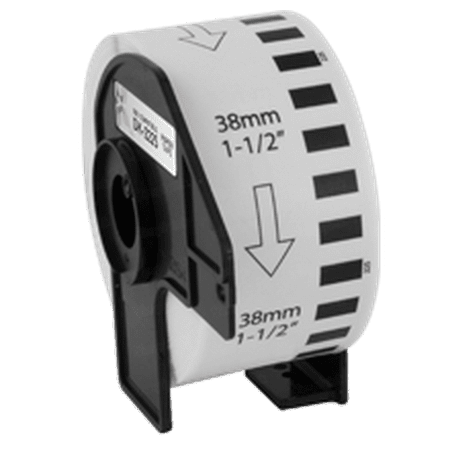 Zoomtoner Compatible Brother DK-2225 1 Roll of White Label Tape / 1.5 in x 100 ft (38mm x 30.48m) - Continuous paper cartridge for Brother P-Touch ...