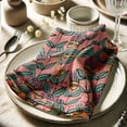 thumbnail image 3 of VargottamPink LeavesPrint Cotton Muslin Napkins - Set of 12, 20-Inch, Luxurious Soft Cloth Napkins for Dining & Events, Absorbent, Washable & Tableware, 3 of 8