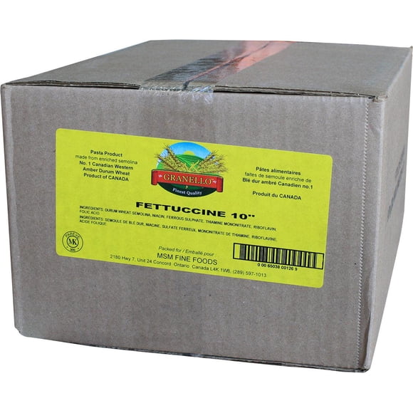 Granello - Fettuccines Italiennes - 1 Unité - 10 Lb - Pâtes en Ruban de Semoule de Blé Dur de Qualité Supérieure pour Traiteur à Grand Volume et Entrées Italiennes Authentiques (1 Unité)