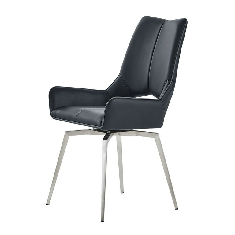 Set Of 2 Black Bucket Style Dining Chairs With Metalic Silver Base Set Of 2 Black Bucket Style Dining Chairs With Metalic Silver Base