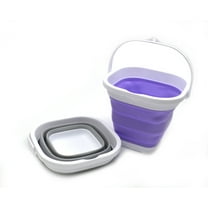 SAMMART Set of 2 Super Mini Sqare Collapsible Plastic Bucket - Foldable Square Tub - Portable Fishing Water Pail - Space Saving Outdoor Waterpot