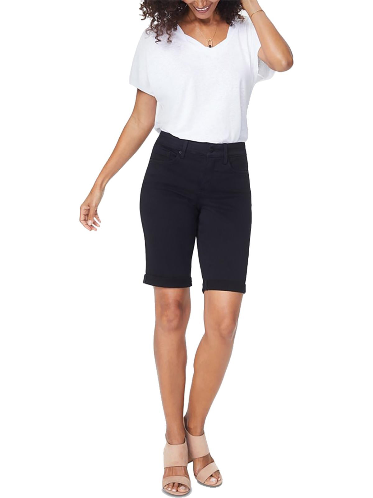 NYDJ Womens Briella Mid-Rise Cuffed Bermuda Shorts - Walmart.com