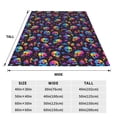 thumbnail image 3 of Pofeuu rainbow color Skull mushroom Print Ultra-Soft Micro Fleece Blanket,for Bed Or Sofa,All Season Throw Blankets Flannel Blanket-80"x60", 3 of 7