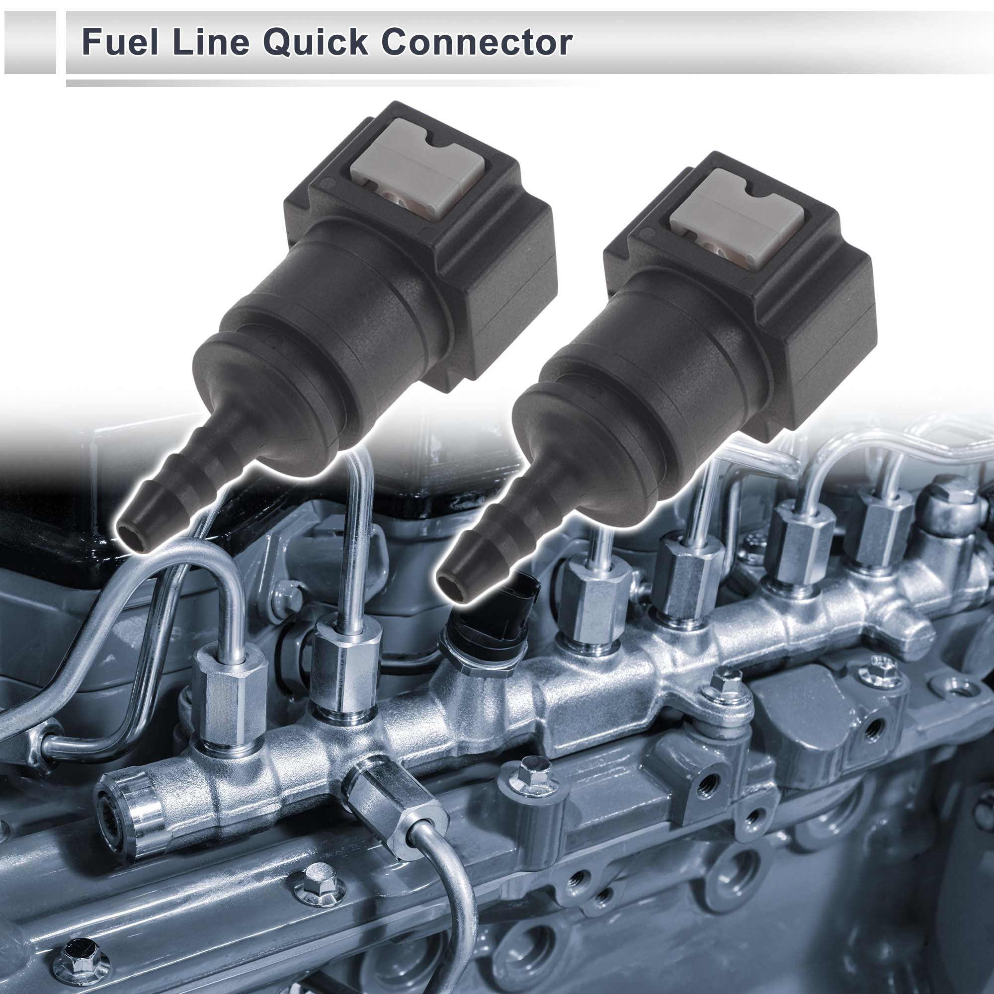 Unique Bargains Fuel Line Quick Connector for 5/16" SAE Male Connector Plastic Black Gray