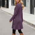 thumbnail image 5 of DuoJiaJ Womens Knit Dress, Crew Neck with Pockets Long Sleeve Dresses Purple S-2XL, 5 of 7