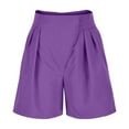 thumbnail image 5 of ShomPort High Waist Pleated Work Shorts for Women Summer Fashion Casual Wide Leg Shorts with Pockets, 5 of 6